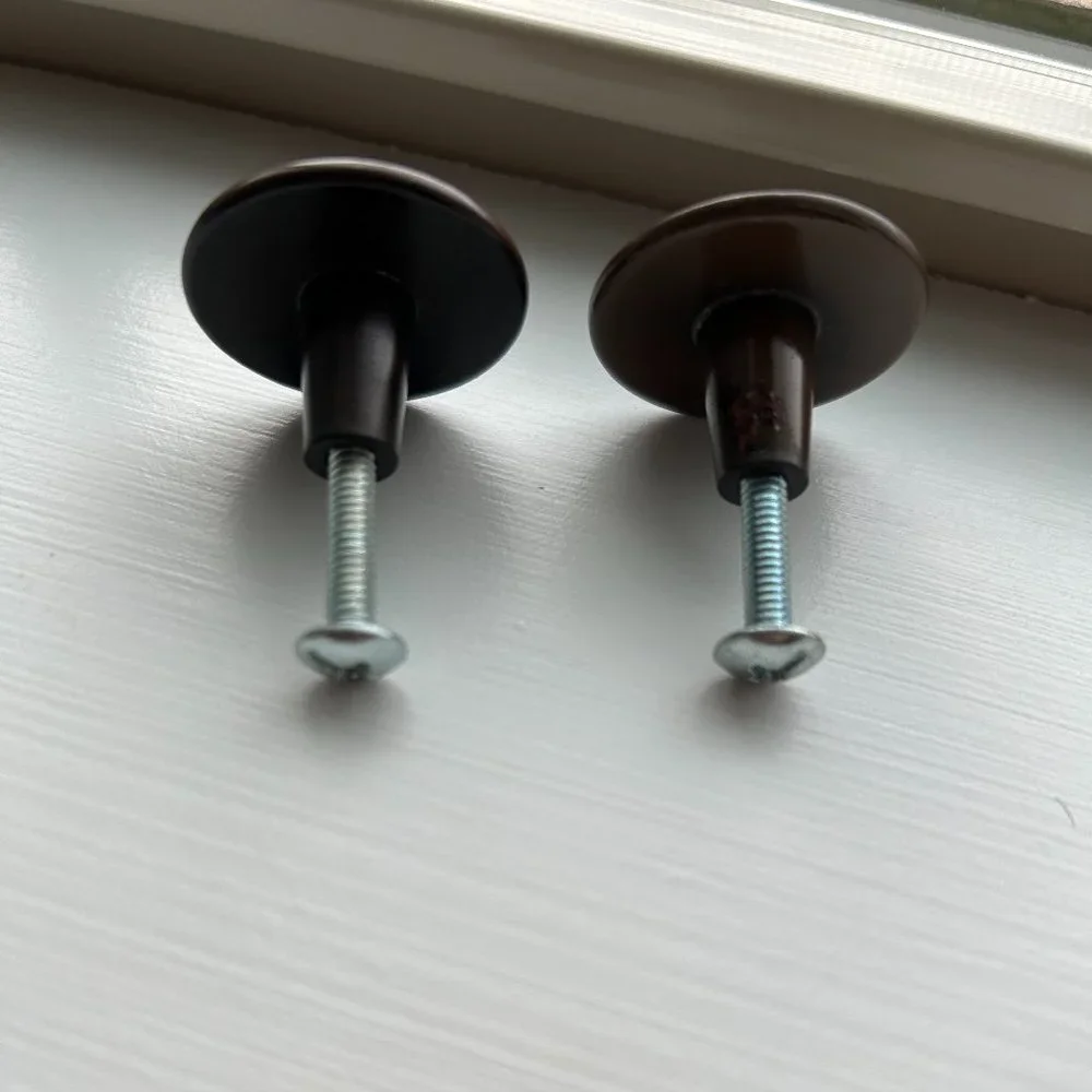 Door Cabinet Drawer Knobs Bronze Brown Metal Plastic 1 1/4